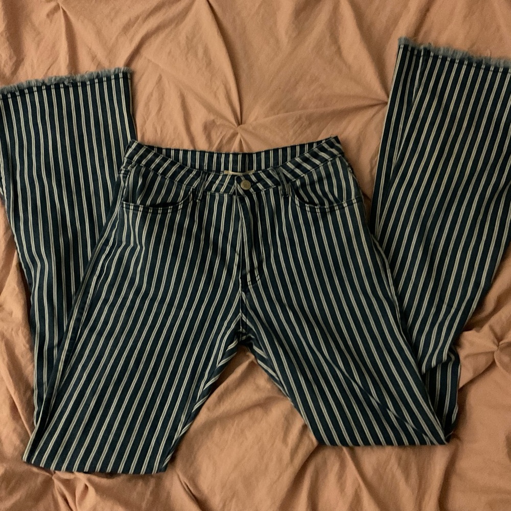 altar’d state striped flare jeans, size M (8-10)